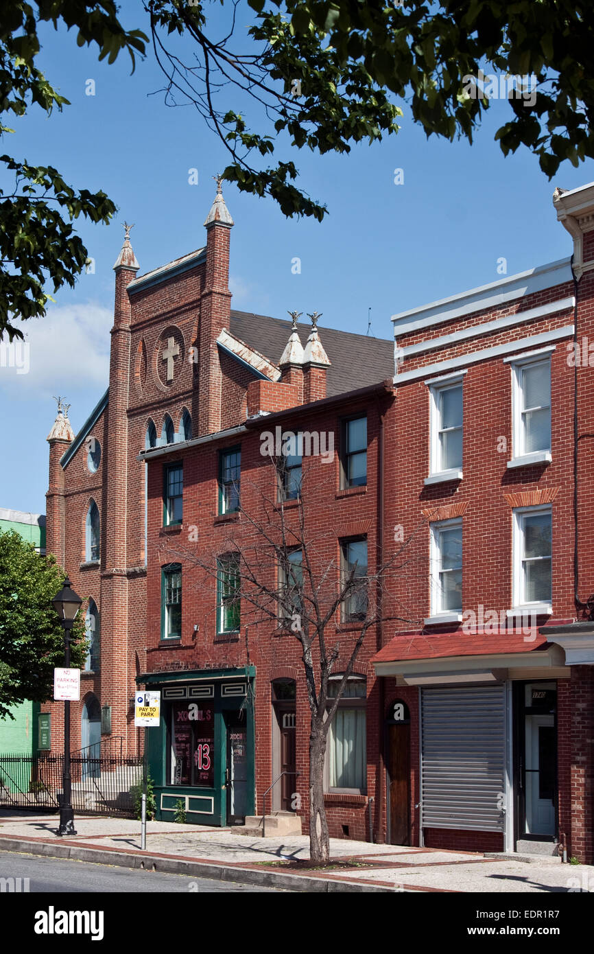 Baltimore, Maryland, Fells Point, neighborhood with First United ...