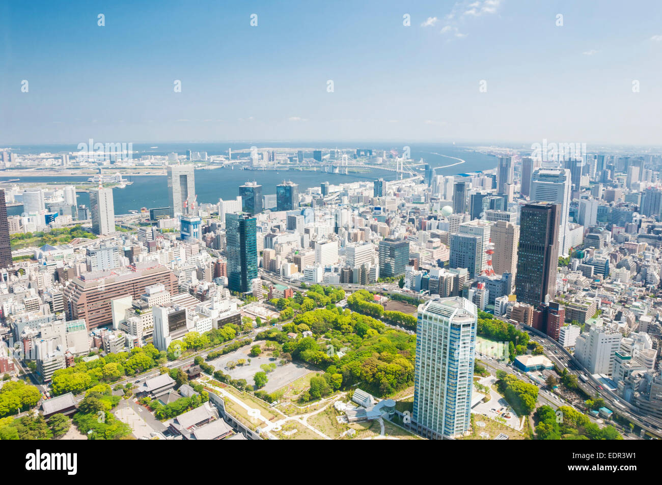 Aerial view of Tokyo city in Japan Stock Photo