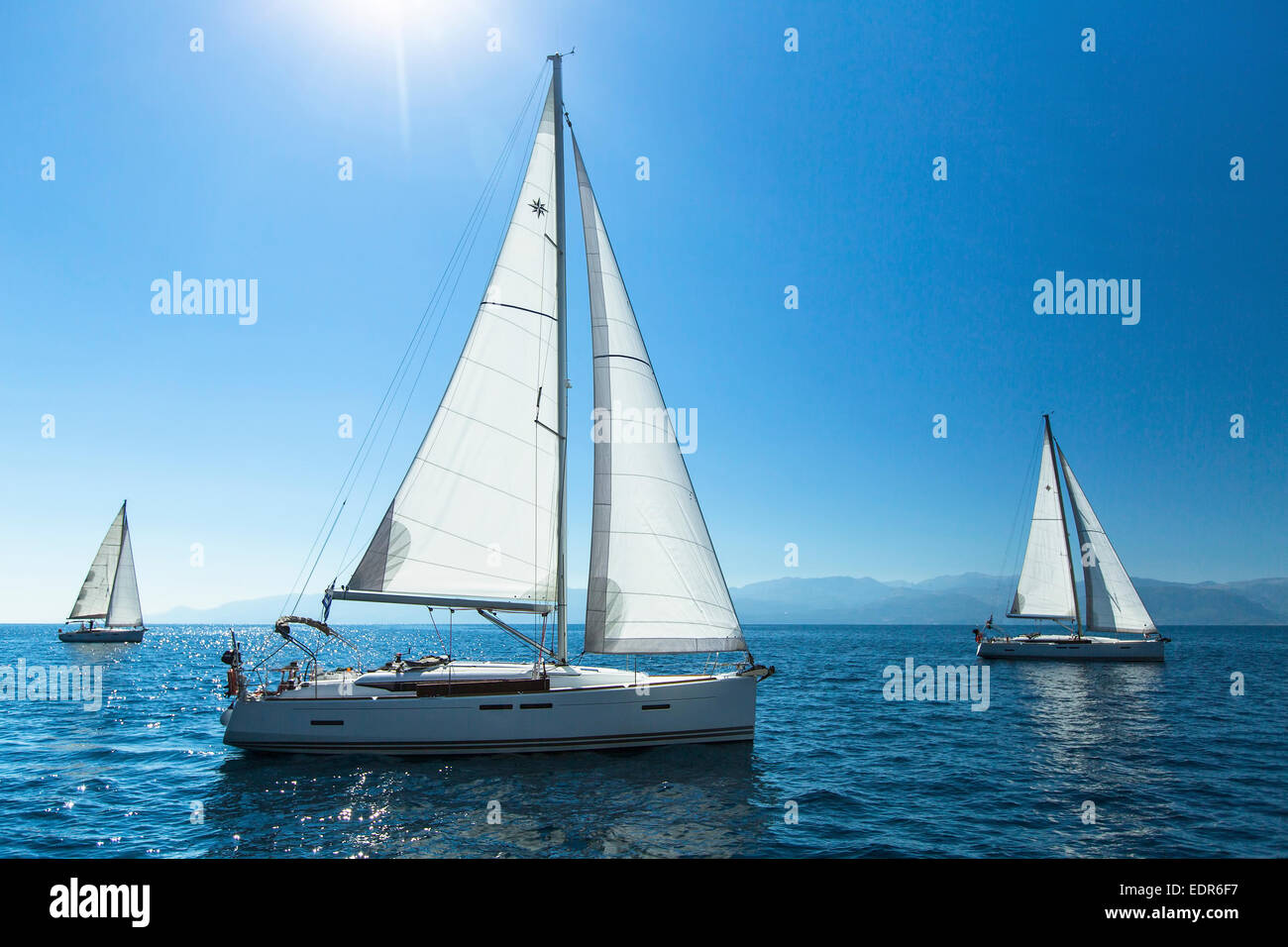 Boats in sailing regatta. Sailing. Luxury yachts Stock Photo - Alamy