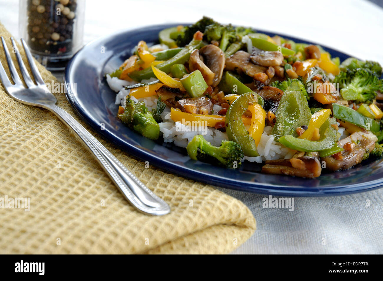 Asian-style vegetable stir fry. Vegetarian vegan Stock Photo