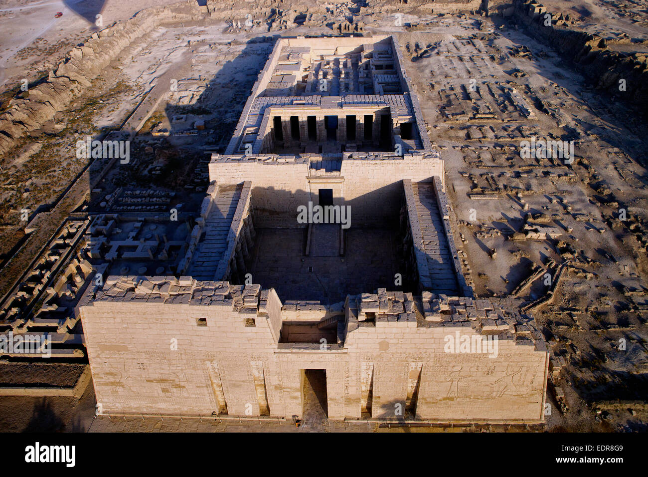 Arial view of Medinat Hahu on the west bank of Luxor Stock Photo