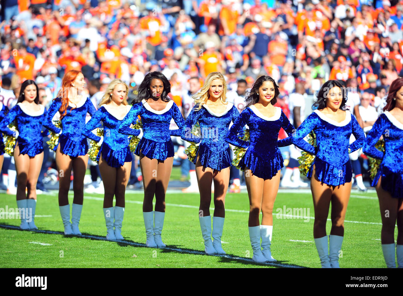 December 14, 2014 San Diego Chargers cheerleaders during the NFL Football game between the Denver Broncos and the San Diego Chargers at the Qualcomm Stadium in San Diego, California.Charles Baus/CSM Stock Photo