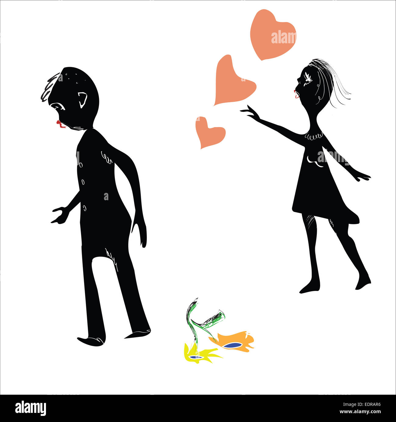 Parting Scene Illustration Stock Photo Alamy