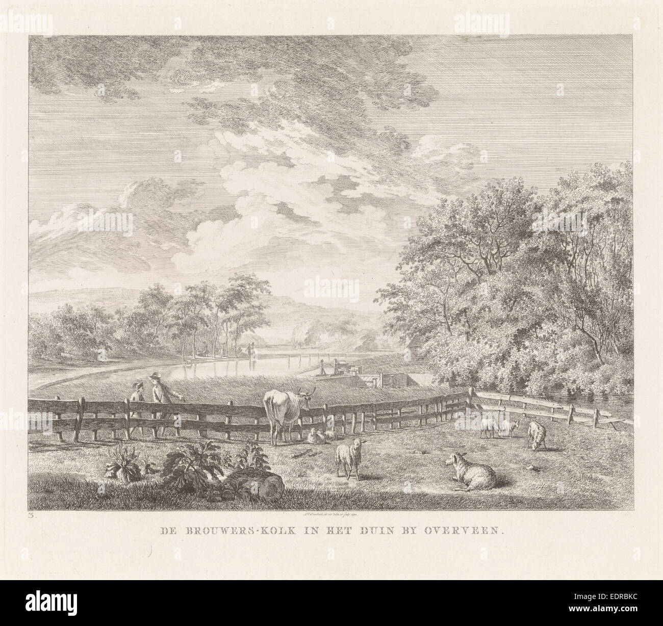 Brouwer Kolk at Overveen The Netherlands, Leendert Overbeek, 1792 Stock Photo