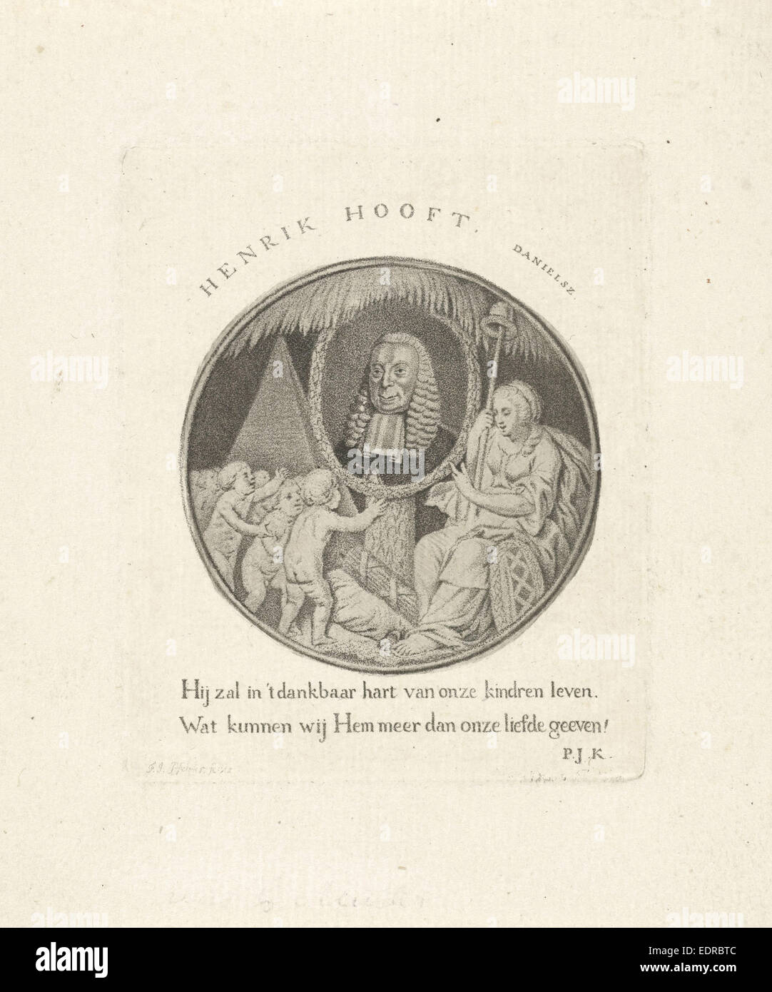 Memorie Print for Hendrik Danielsz. Hooft, 1716 - 1794, an Amsterdam regent who in 1769 became mayor of the city Stock Photo
