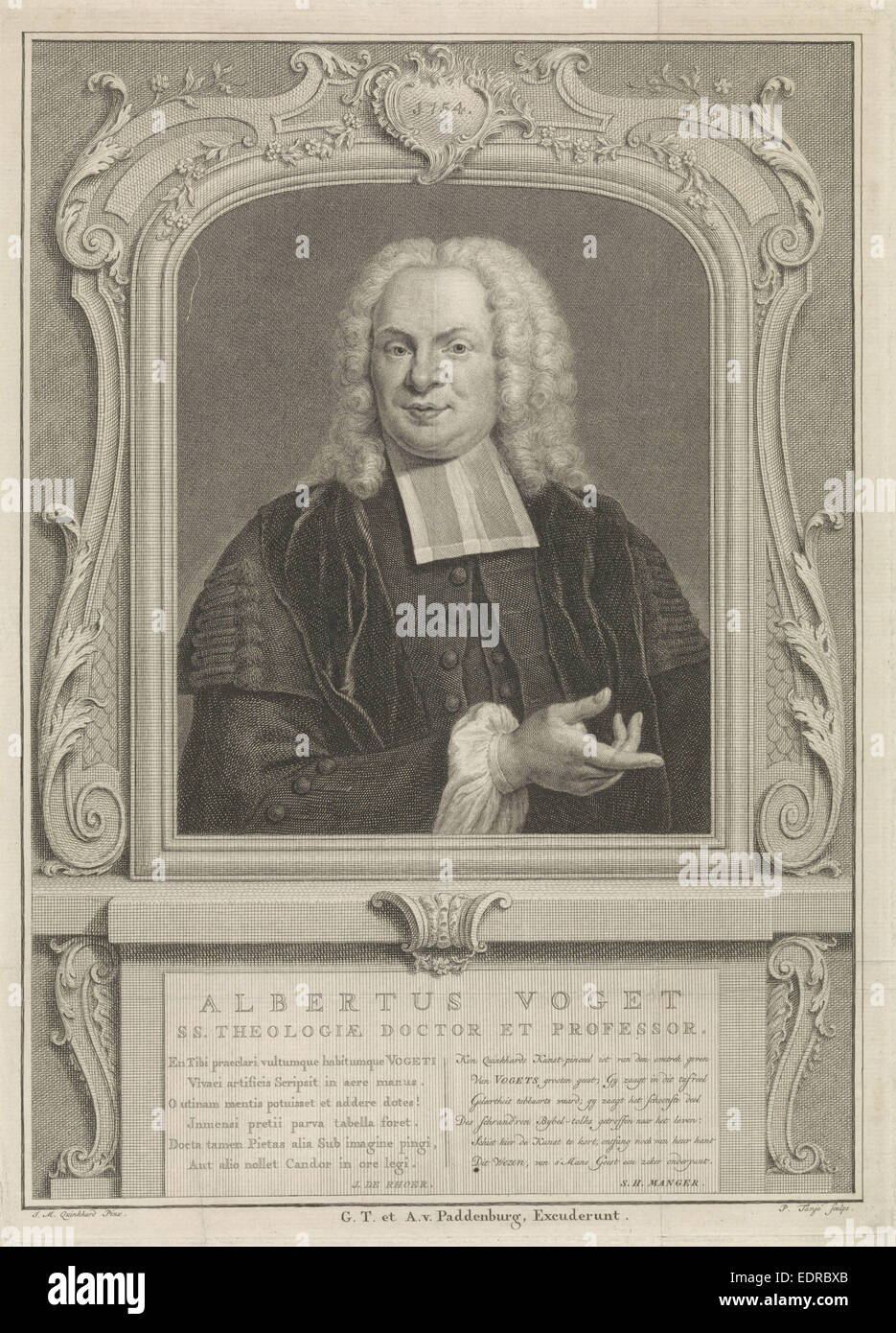Portrait of Albertus Voget, Pieter Tanjé, Jacobus de Rhoer, S.H. Manger