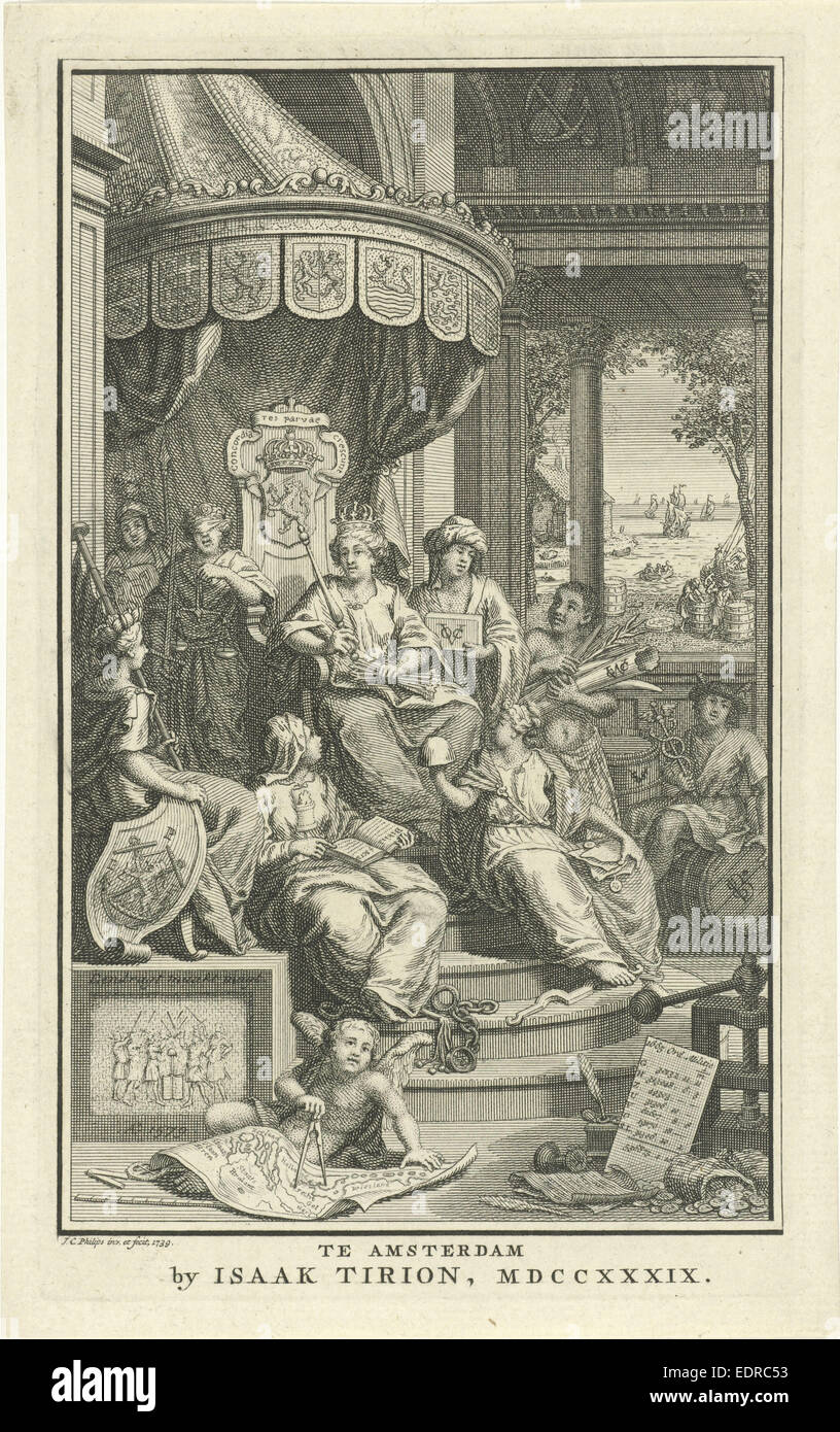 Allegory of the Dutch Republic, Jan Caspar Philips, 1739 Stock Photo
