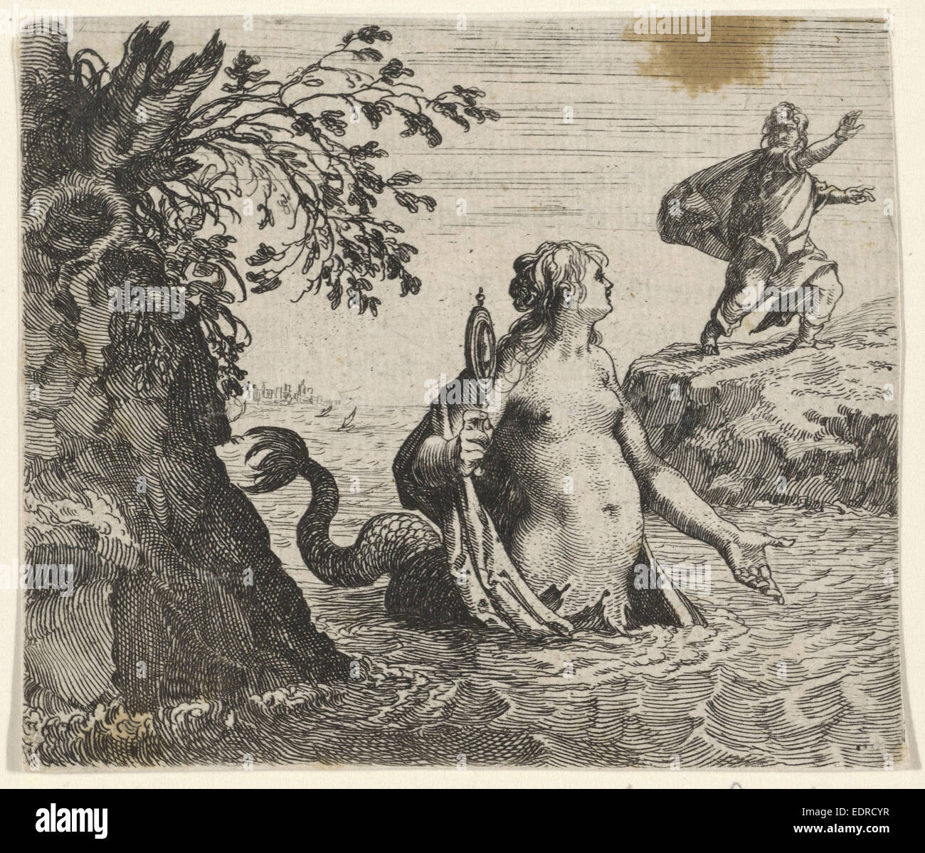 Fable of the Mermaid, Aegidius Sadeler, 1608 Stock Photo