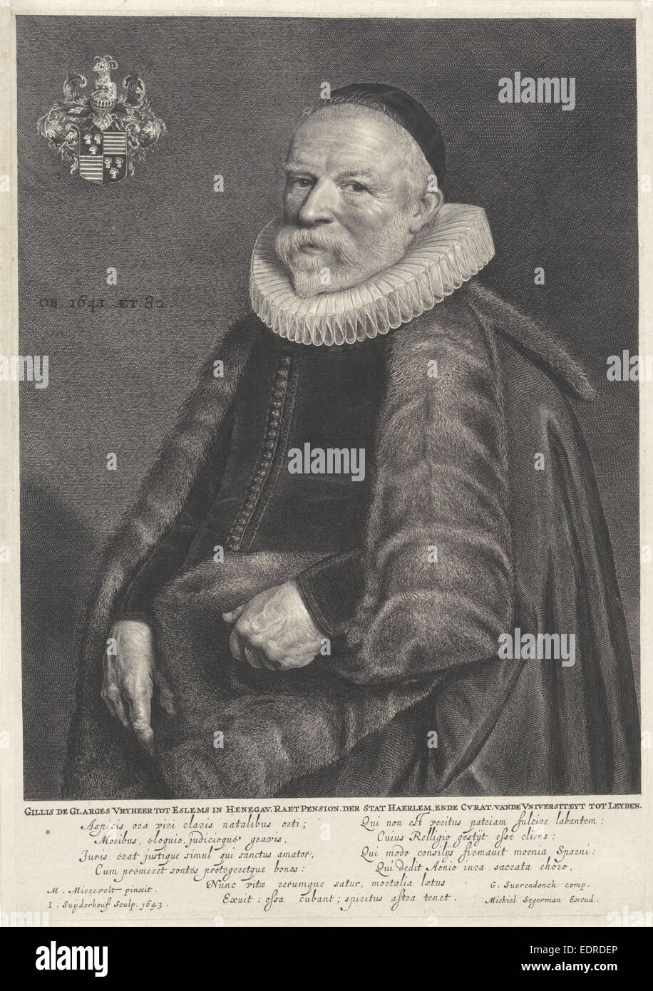 Portrait of the Gillis Glarges, Jonas Suyderhoef, G. Suerendonck, Michiel Segerman Stock Photo