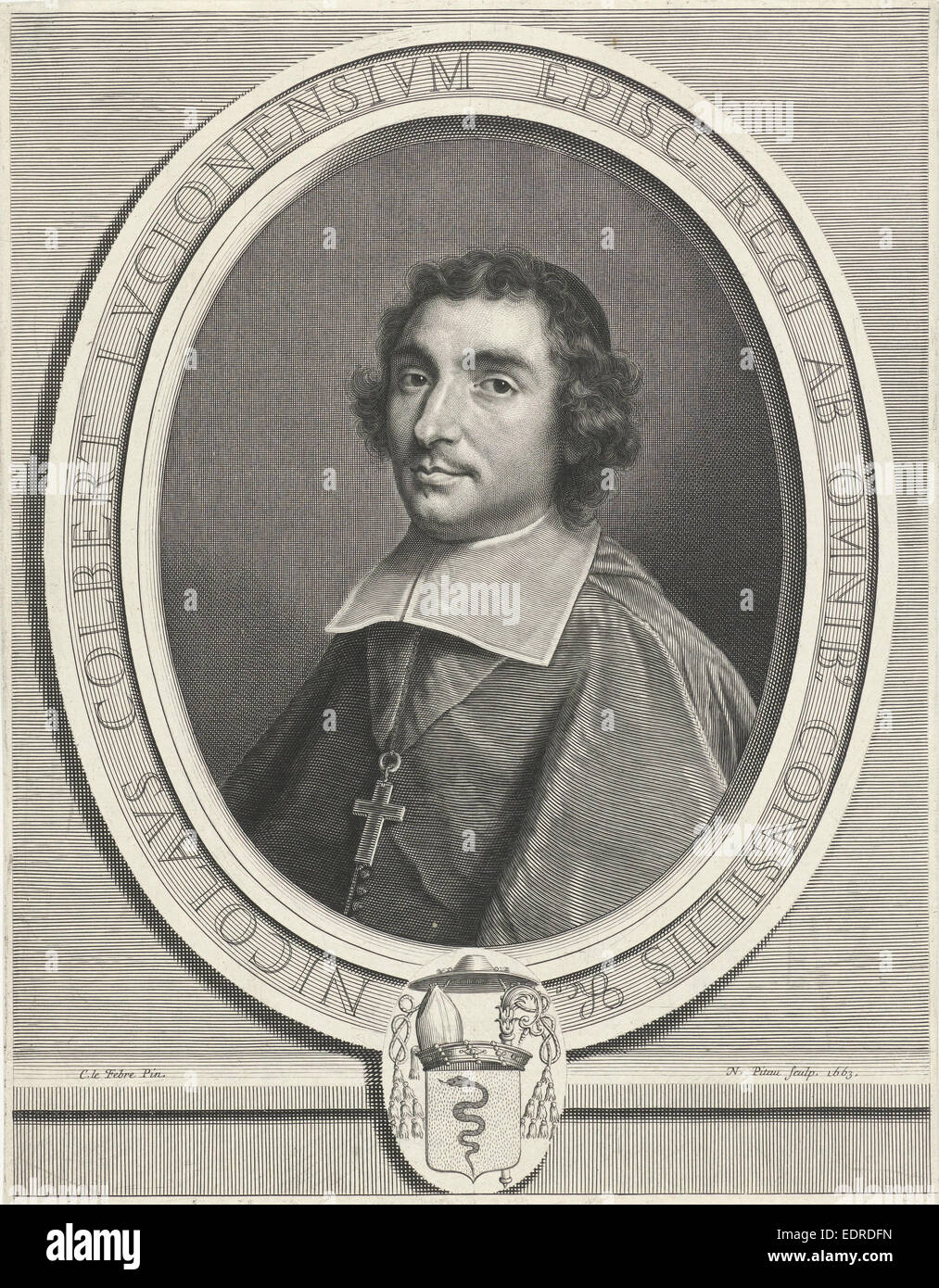 Portrait of Jacques-Nicolas Colbert, Nicolas Pitau (I), 1663 Stock Photo