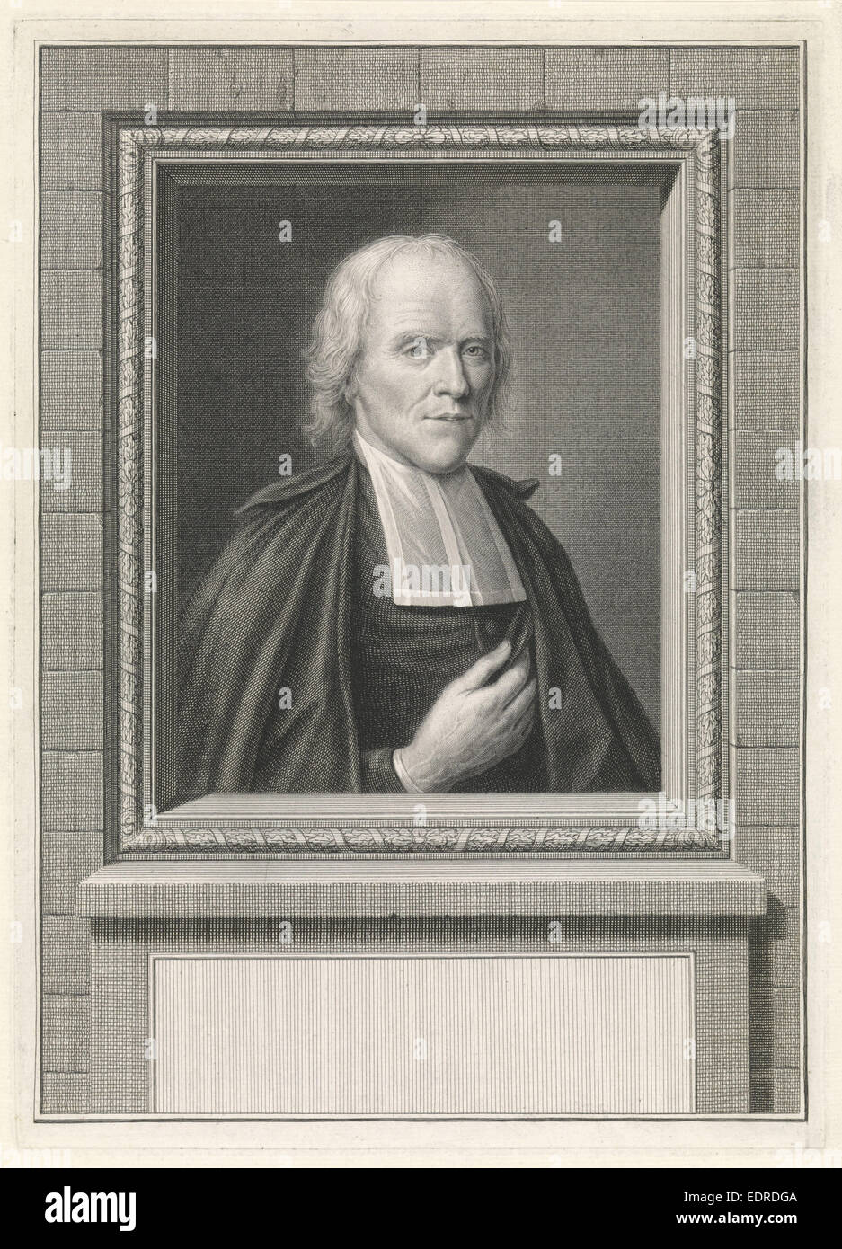Portrait of Gerardus the Wind, Pieter Tanjé, P.M. Brasser, 1753 Stock Photo