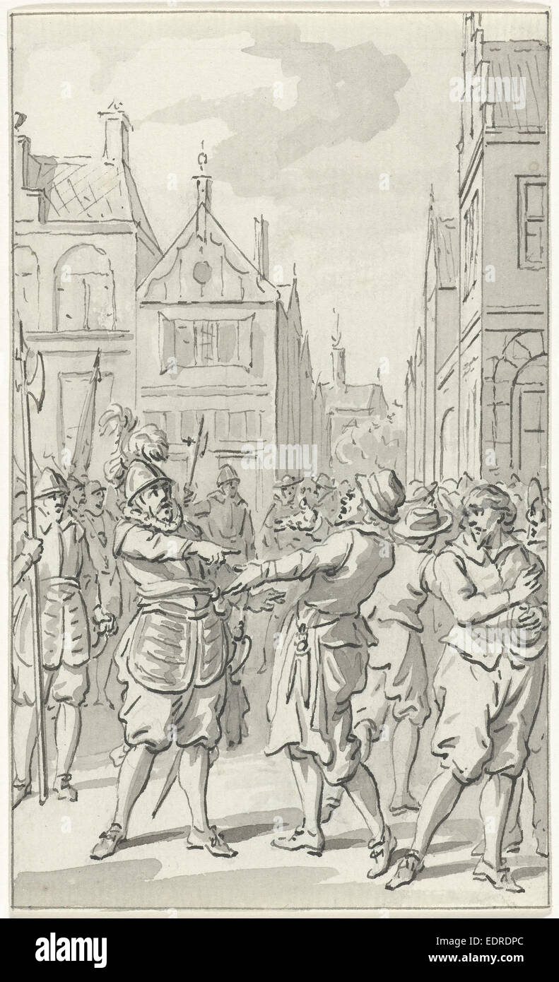 Courages reply of Scoutmaster Johannes Corputius, the defender of Steenwijk, 1580, The Netherlands, Jacobus Buys Stock Photo
