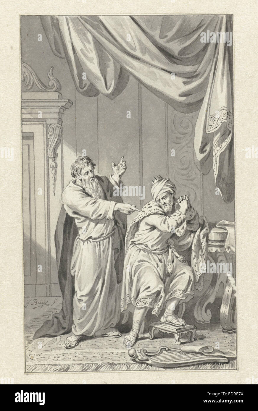 David and Nathan, Jacobus Buys, c. 1734 - c. 1801 Stock Photo