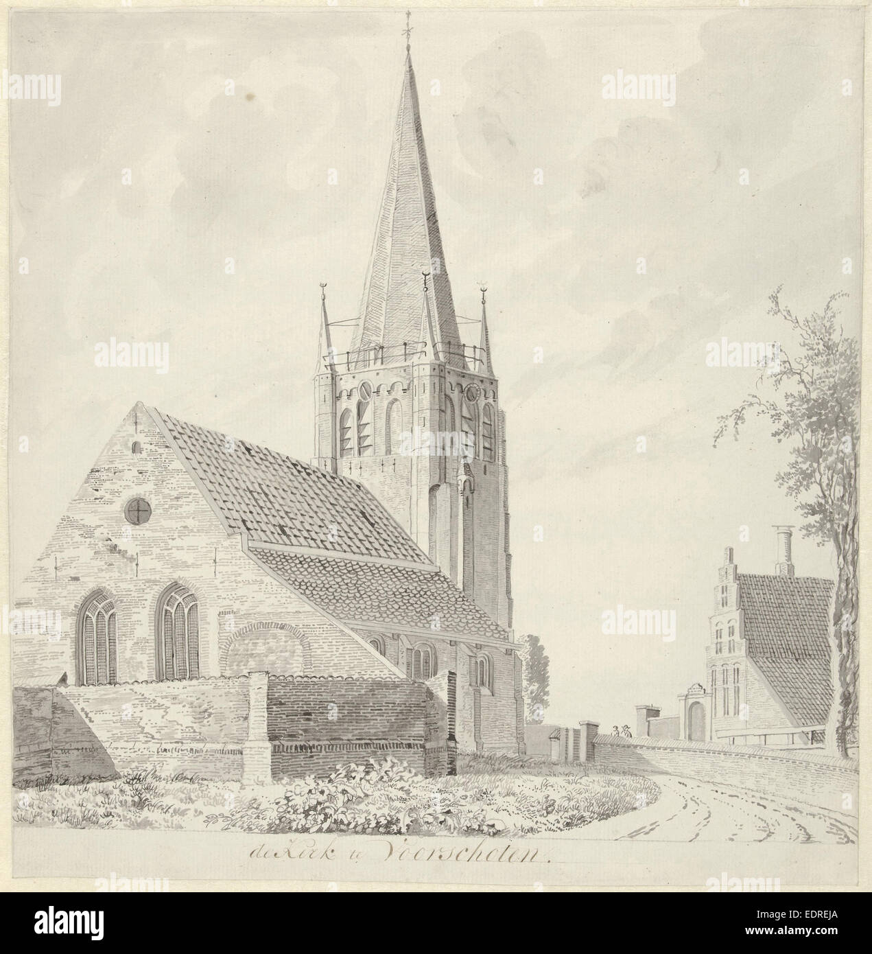 Church in Voorschoten The Netherlands, Hendrik Tavenier, 1784 Stock Photo