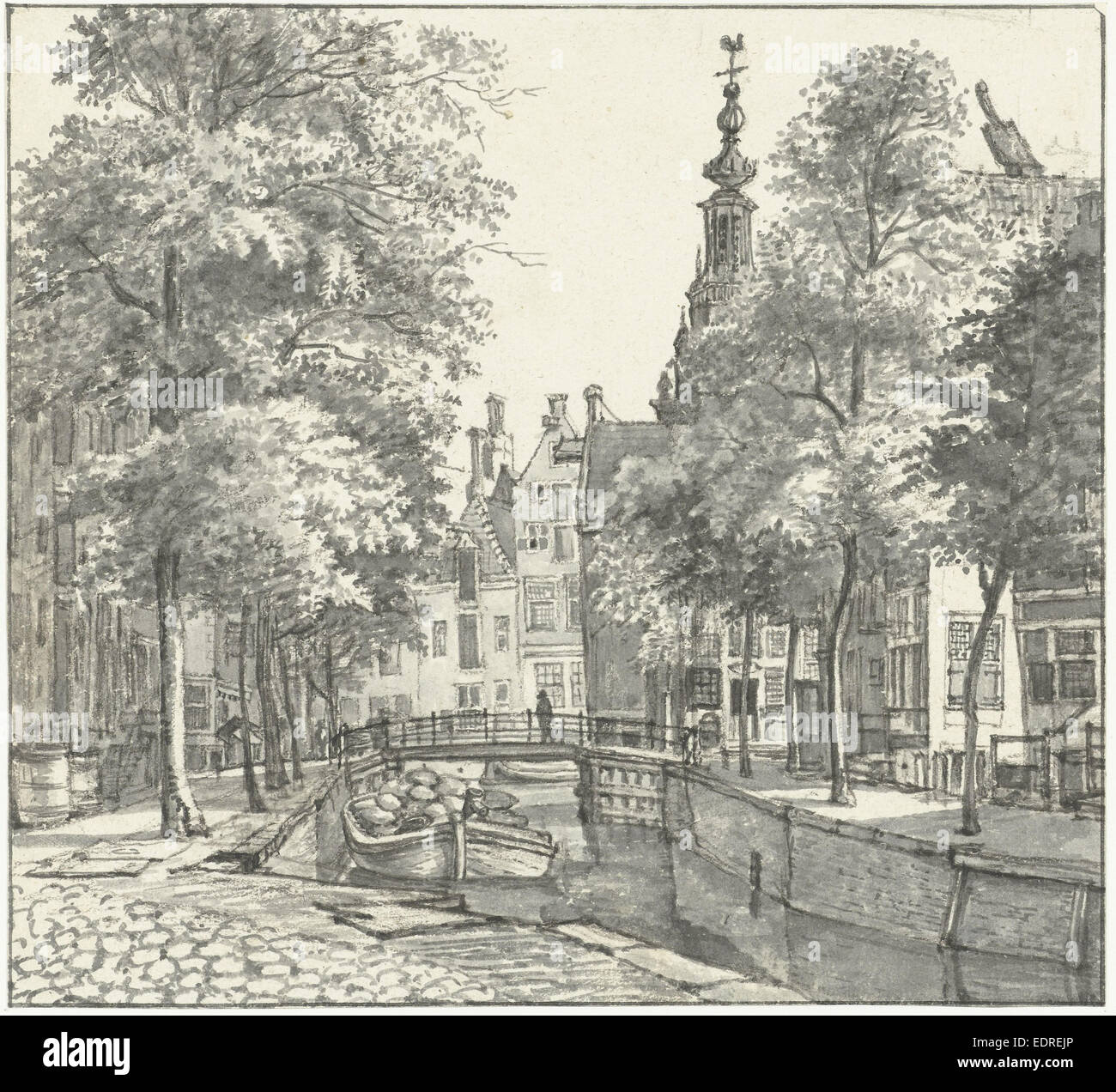 View of the Krom boomsloot, Netherlands, Gerrit Lamberts, 1817 Stock Photo