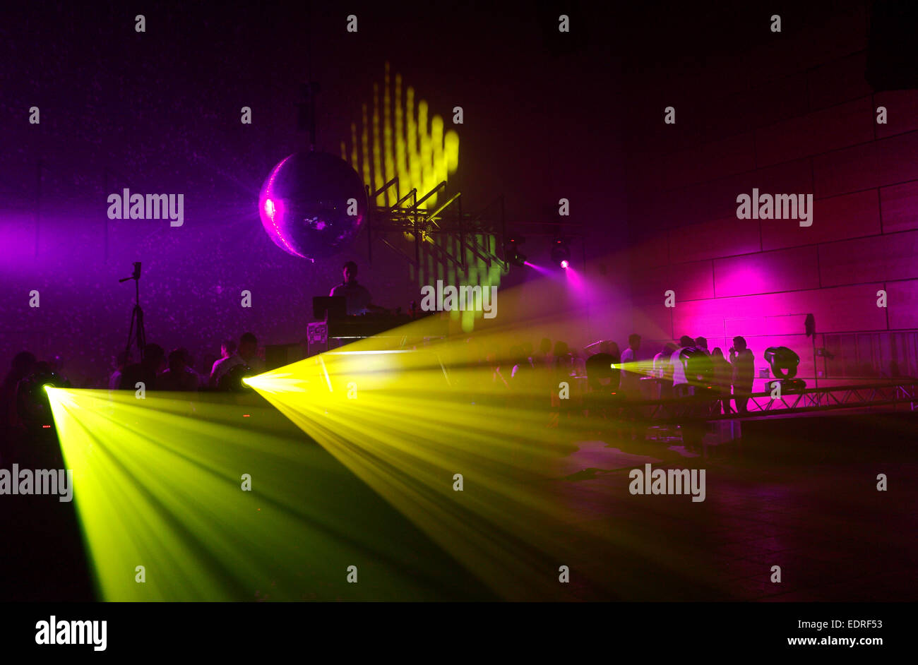 Disco lights, laser lights Stock Photo