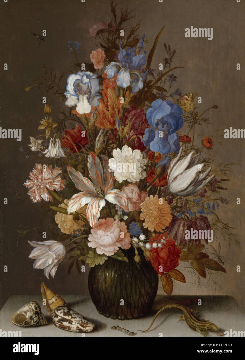 Still Life with Flowers, Balthasar van der Ast, c. 1625 - c. 1630 Stock Photo