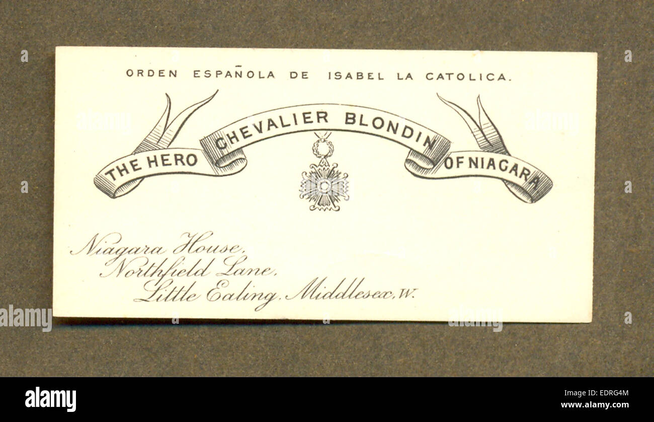 Visiting card of Charles Blondin Stock Photo