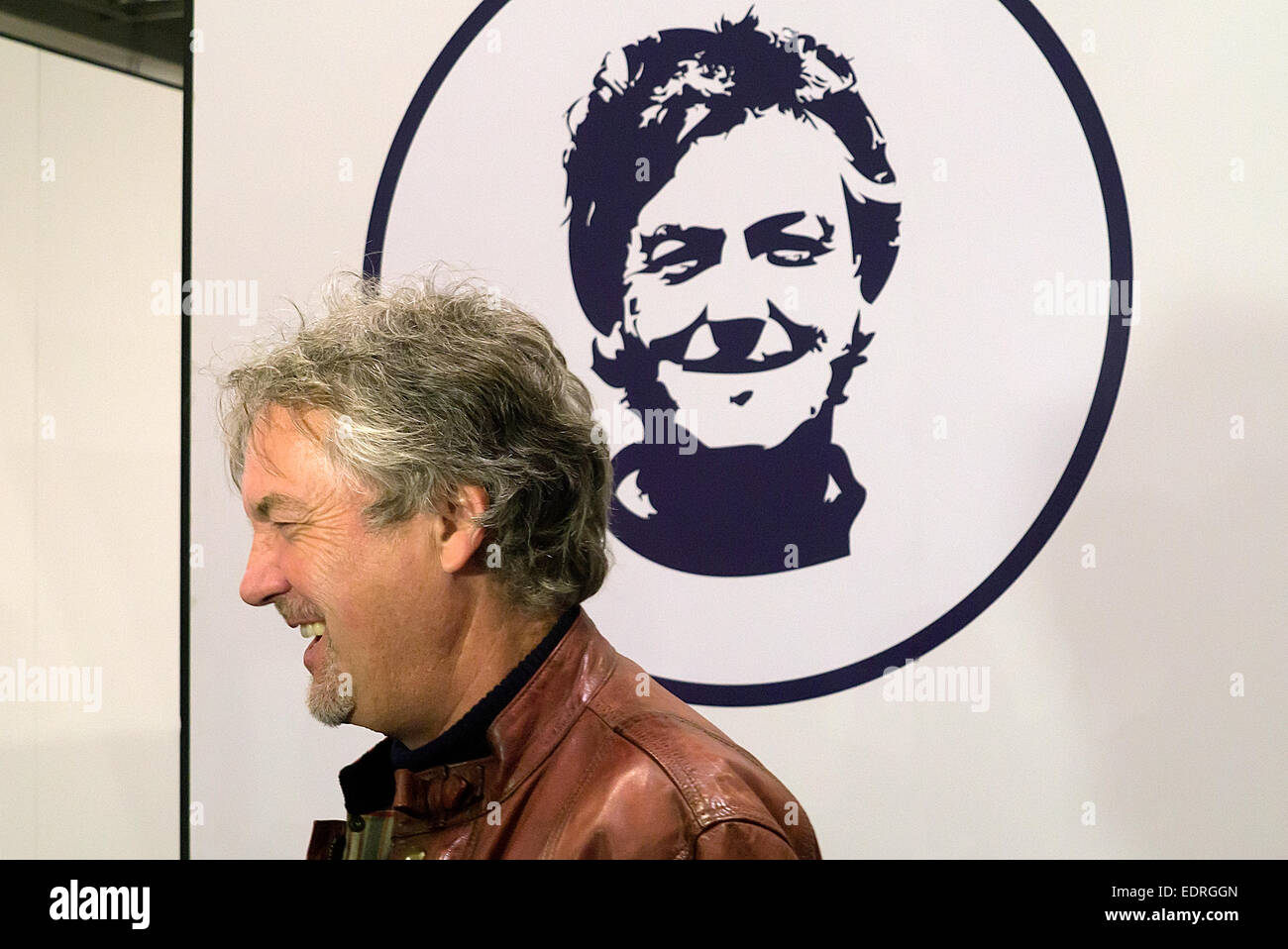 London, UK. 08th Jan, 2015. TV presenter James May opening his 'Cars that changed the World' display at the London Classic Car Show. Credit:  Martyn Goddard/Alamy Live News Stock Photo