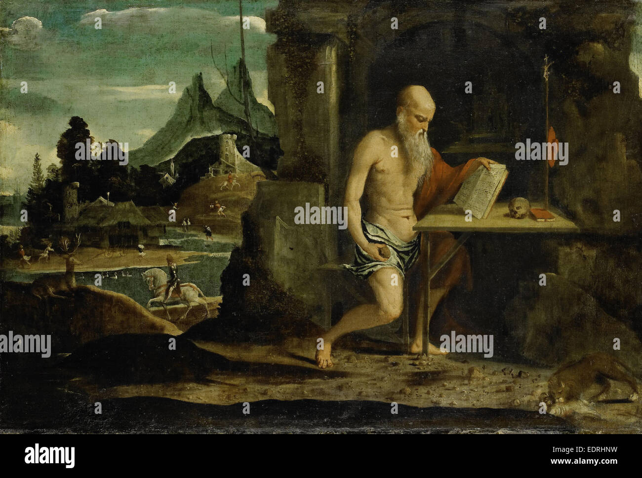 Saint Jerome, attributed to Bernardino da Brescia, 1500 - 1520 Stock Photo