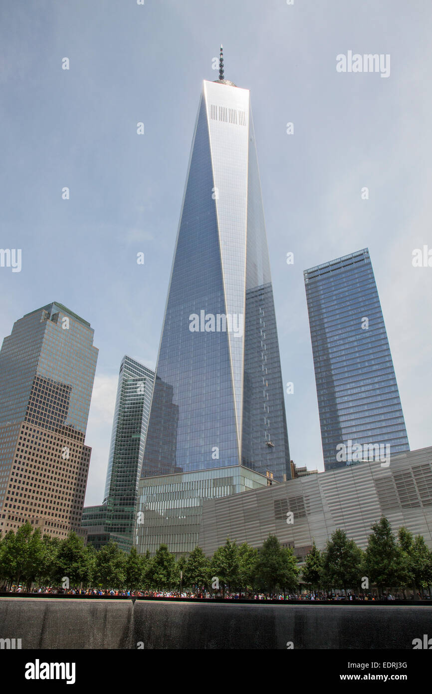 The new One World Trade Center also known as 1 World Trade Center, on the site of Ground Zero in Lower Manhattan, New York City Stock Photo