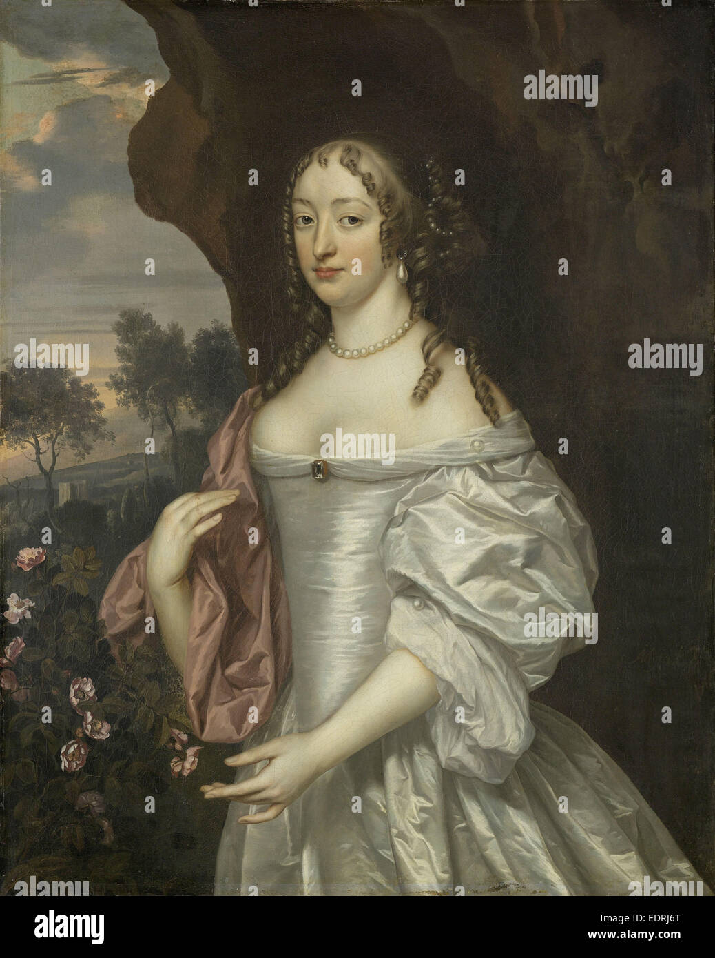 Portrait of Jacoba van Orliens, Wife of Jacob de Witte of Haamstede, Jan Mijtens, 1660 Stock Photo