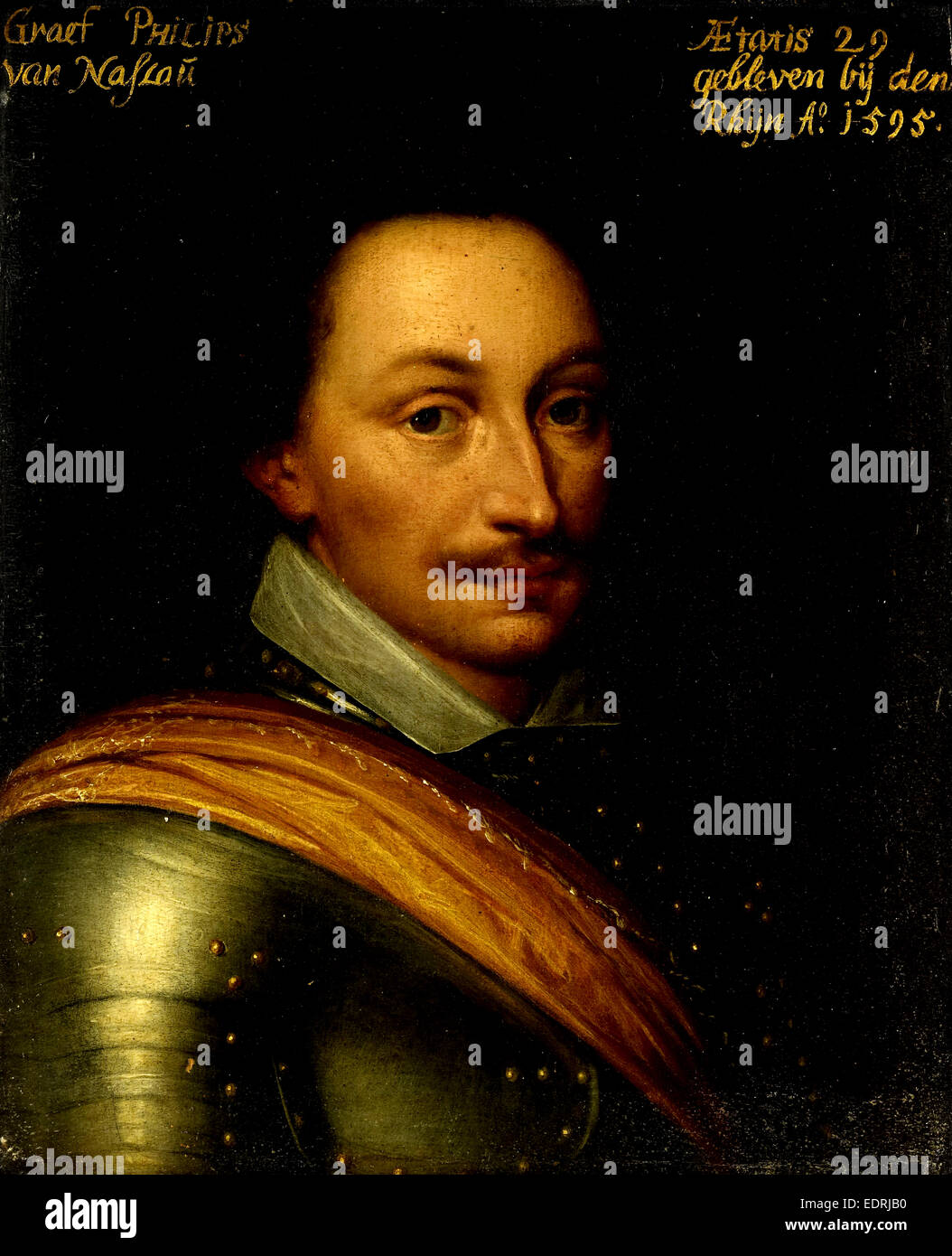 Portrait of Philip, Count of Nassau, Governor of the Town of Nijmegen The Netherlands, Anonymous, c. 1609 - c. 1633 Stock Photo
