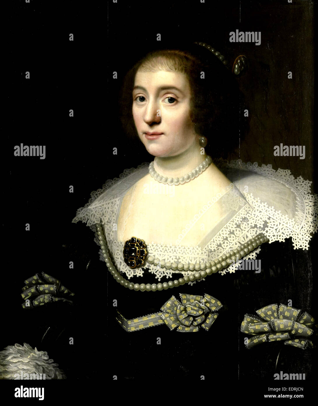 Portrait of Amalia, Countess of Solms, Consort of Prince Frederick Henry, Sophia Hedwig, Duchess of Brunswick-Wolfenbüttel Stock Photo