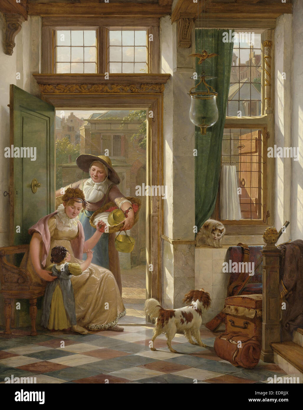 A Cherry Vendor At The Door, Abraham Van Strij, I, 1816 Stock Photo - Alamy