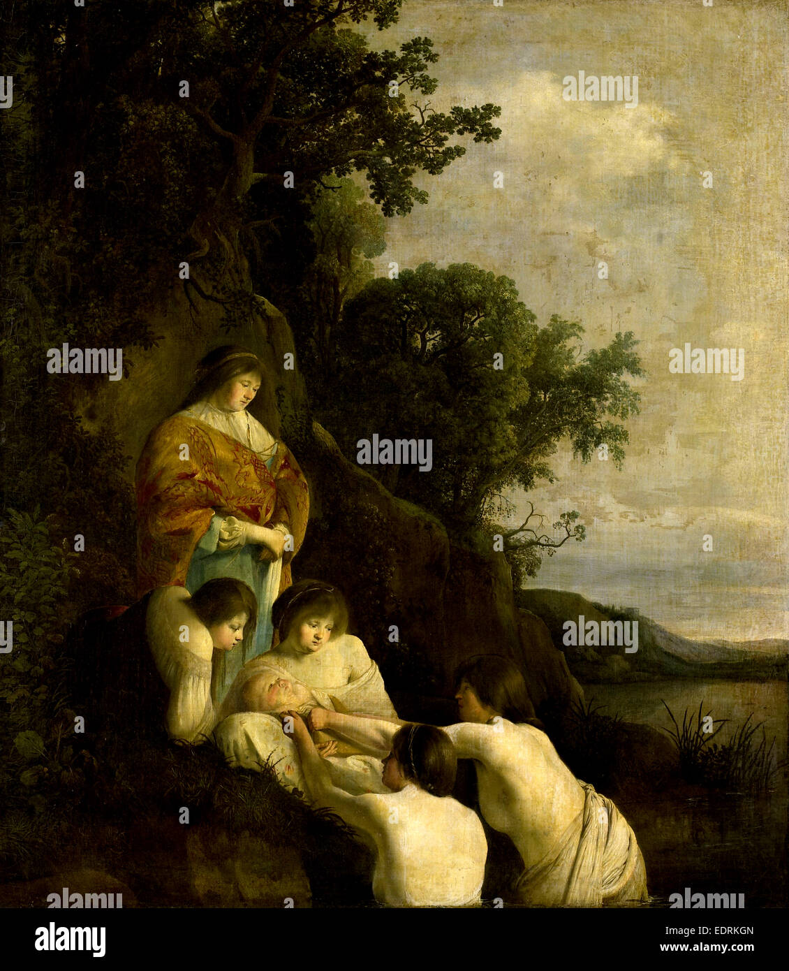 Pharaoh's Daughter Finds Moses in the Bulrushes, Paulus Bor, Cornelis