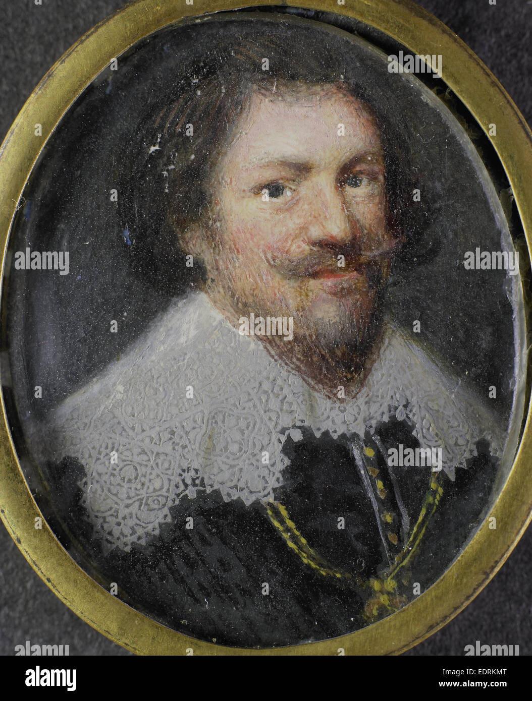 Portrait of a man, Anonymous, 1635, Portrait miniature Stock Photo - Alamy