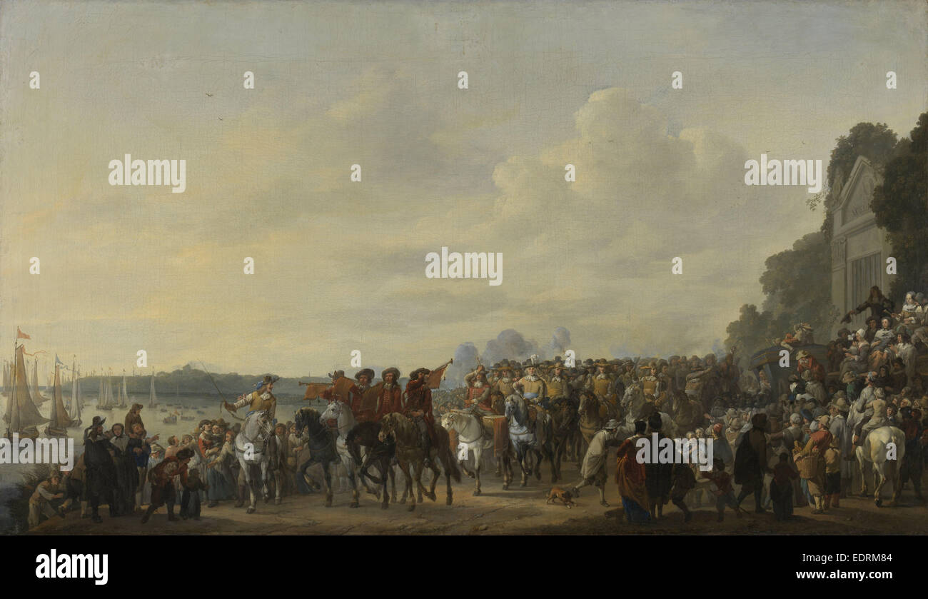 Charles II's Halting at the Estate of Wema on the Rotte during his Journey from Rotterdam to The Hague, 25 May 1660 Stock Photo