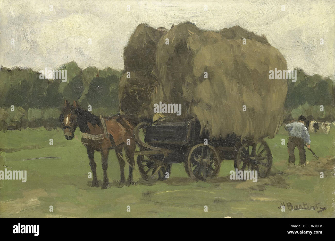 Hay wagon, Nicolaas Bastert, 1870 - 1939 Stock Photo