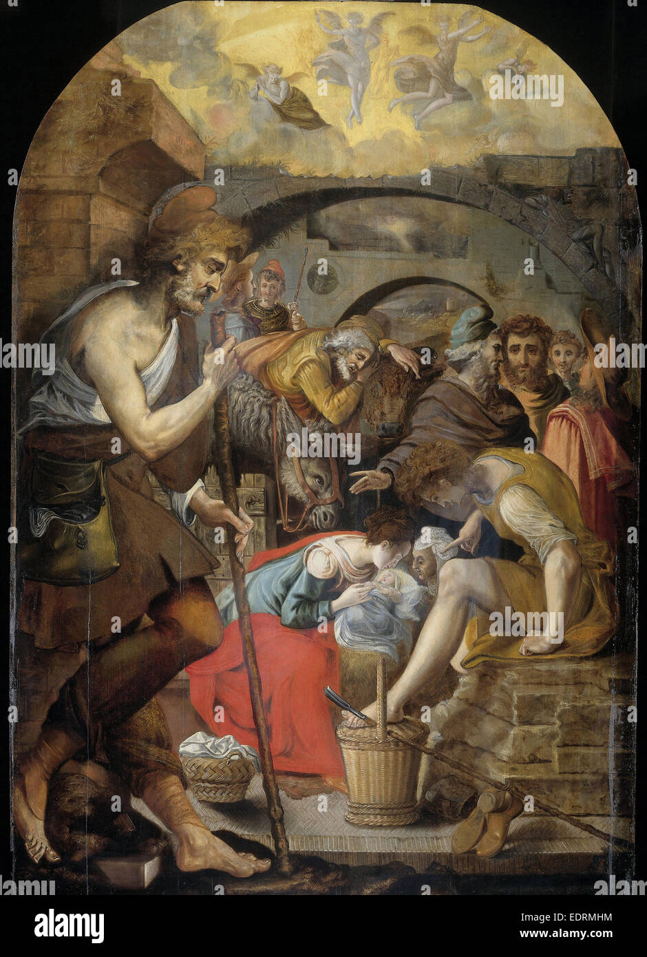 Adoration of the Shepherds, Anthonie Blocklandt, 1560 - 1572 Stock Photo