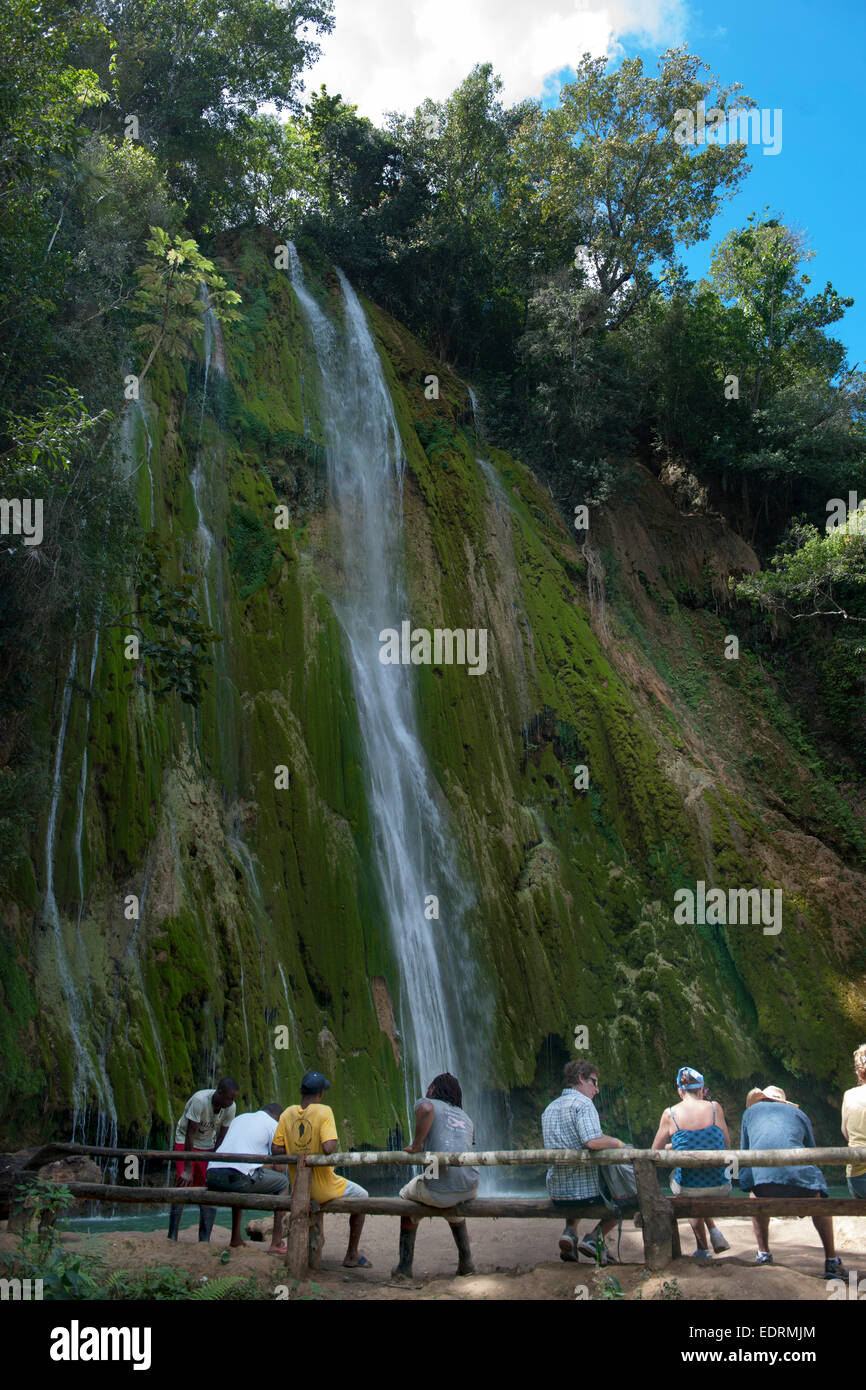 Dominikanische Republik, Halbinsel Samana, Wasserfall El Limon Stock Photo