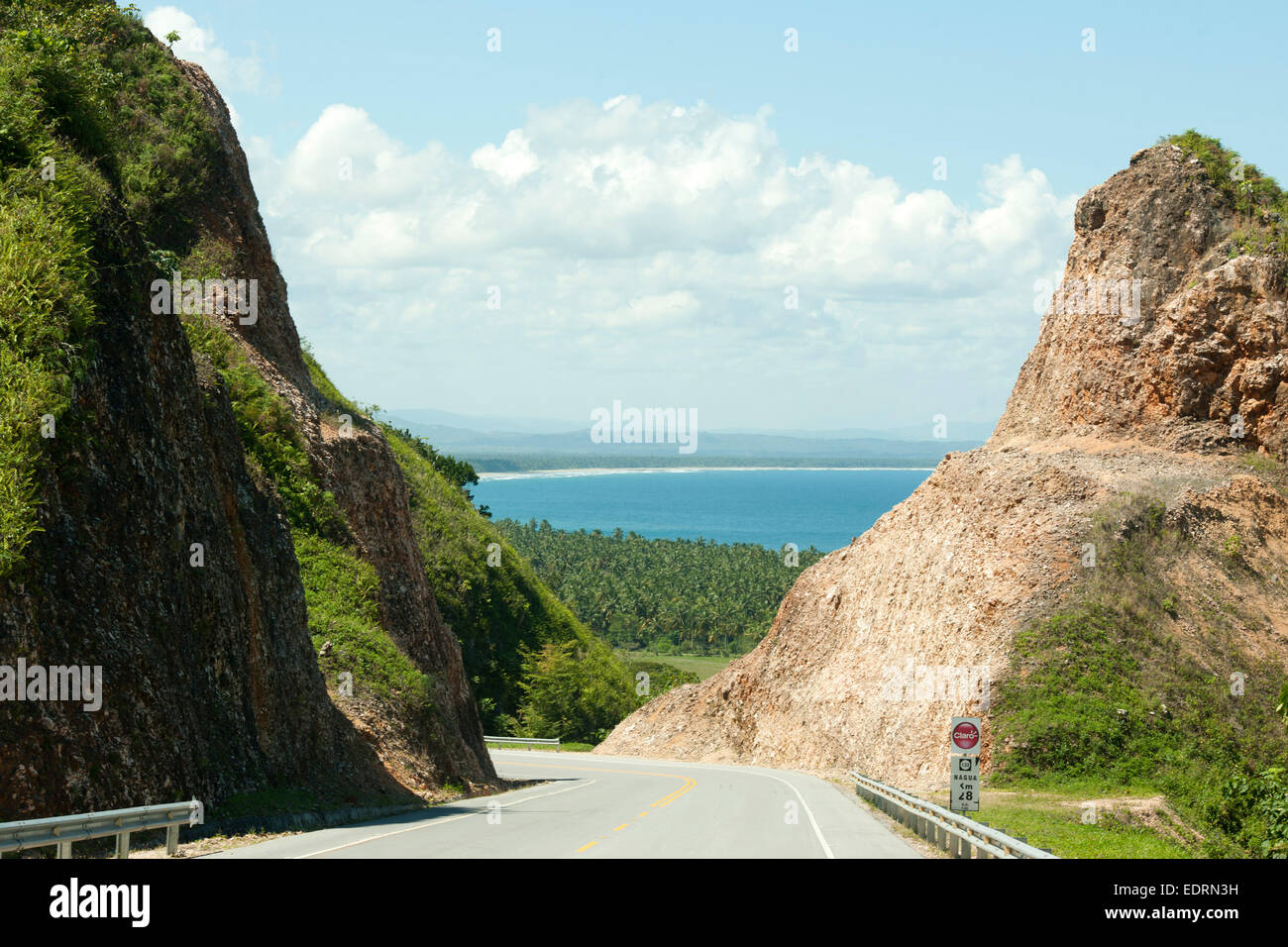 Dominikanische Republik, Halbinsel Samana, Boulevard Turistico del Atlantico an der Nordküste zwischen Las Terrenas und dem Flug Stock Photo