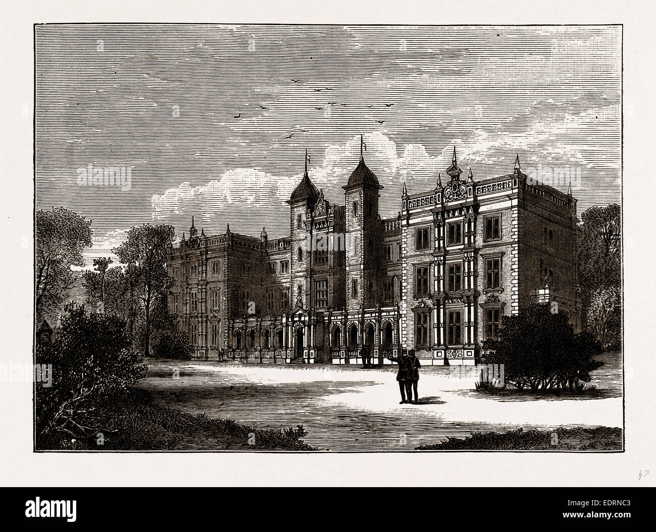 KNELLER HALL, UK, engraving 1881 - 1884 Stock Photo - Alamy