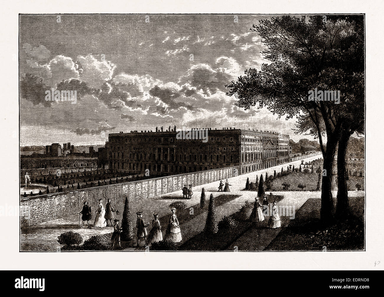 HAMPTON COURT, from a Print published about 1770 Stock Photo