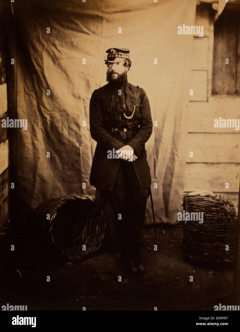 Captain Holder, Fusilier Guards, Crimean War, 1853-1856, Roger Fenton historic war campaign photo Stock Photo