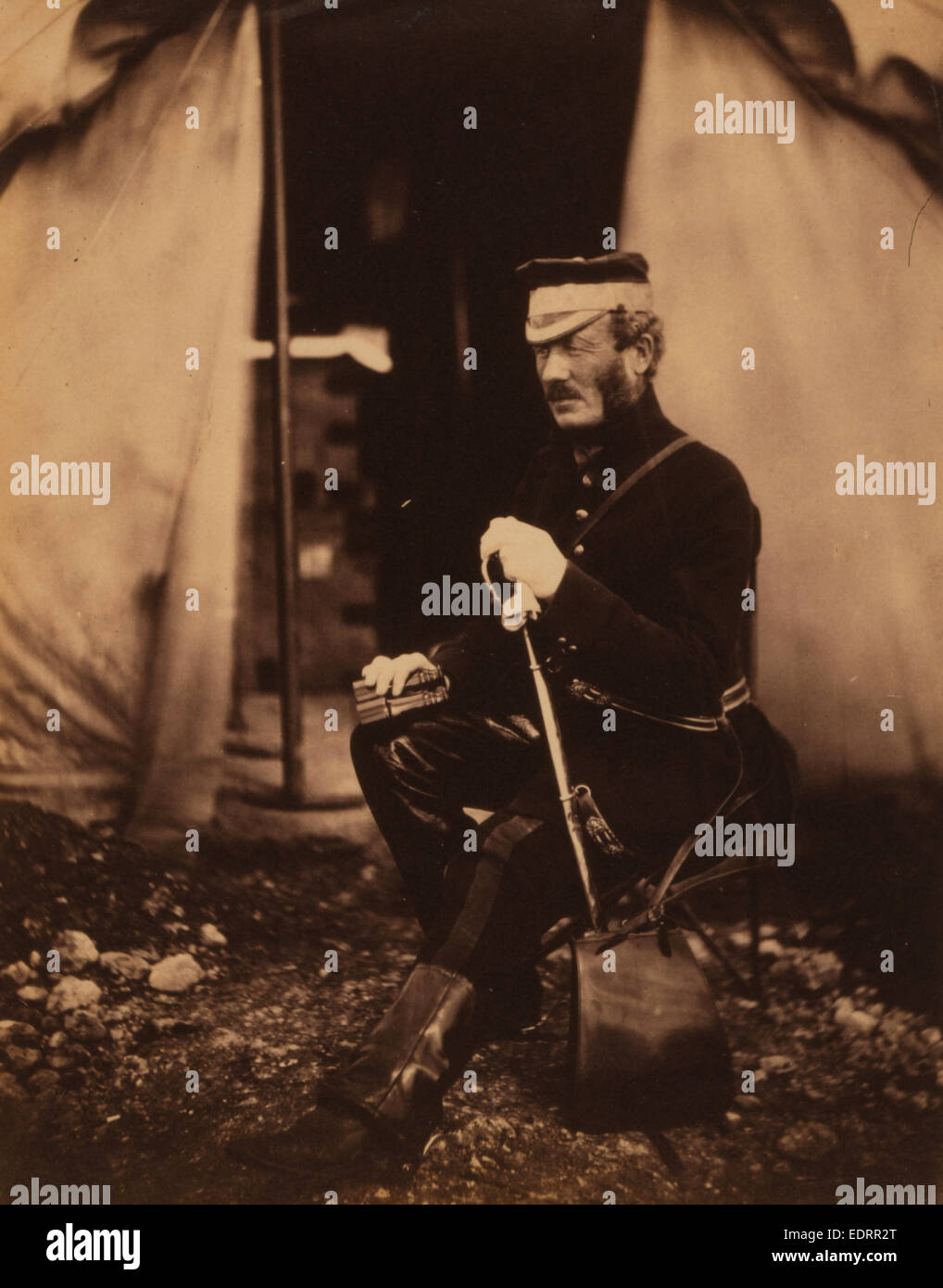 Colonel Wilbraham, Crimean War, 1853-1856, Roger Fenton historic war campaign photo Stock Photo