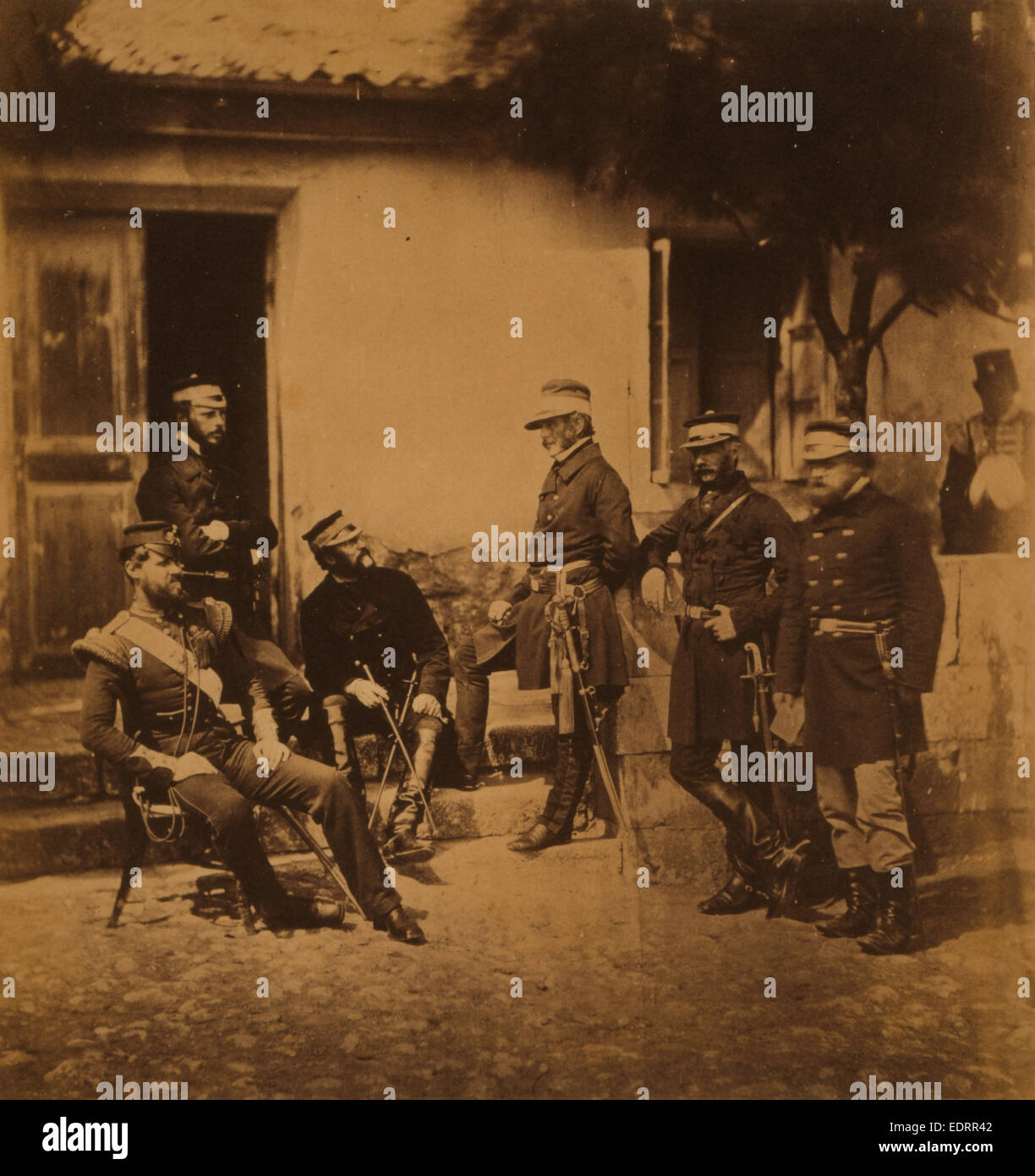 Major General Estcourt, Adj.-Gen. Major De Morel, Captain Thompson, Lieutenant-Colonel Blane, Major Kirkland Stock Photo