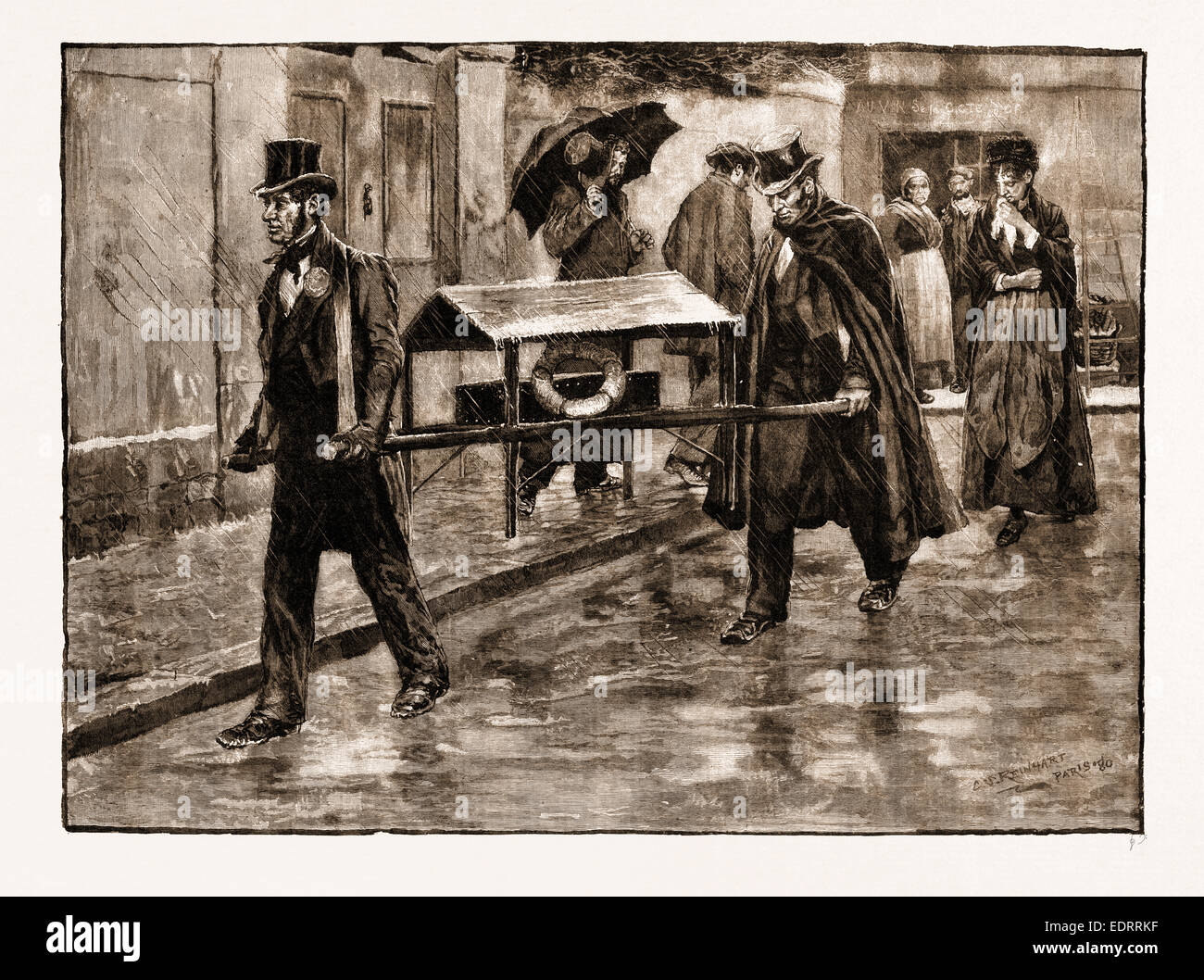 A CHILD'S FUNERAL IN PARIS, FRANCE, 1883 Stock Photo Alamy