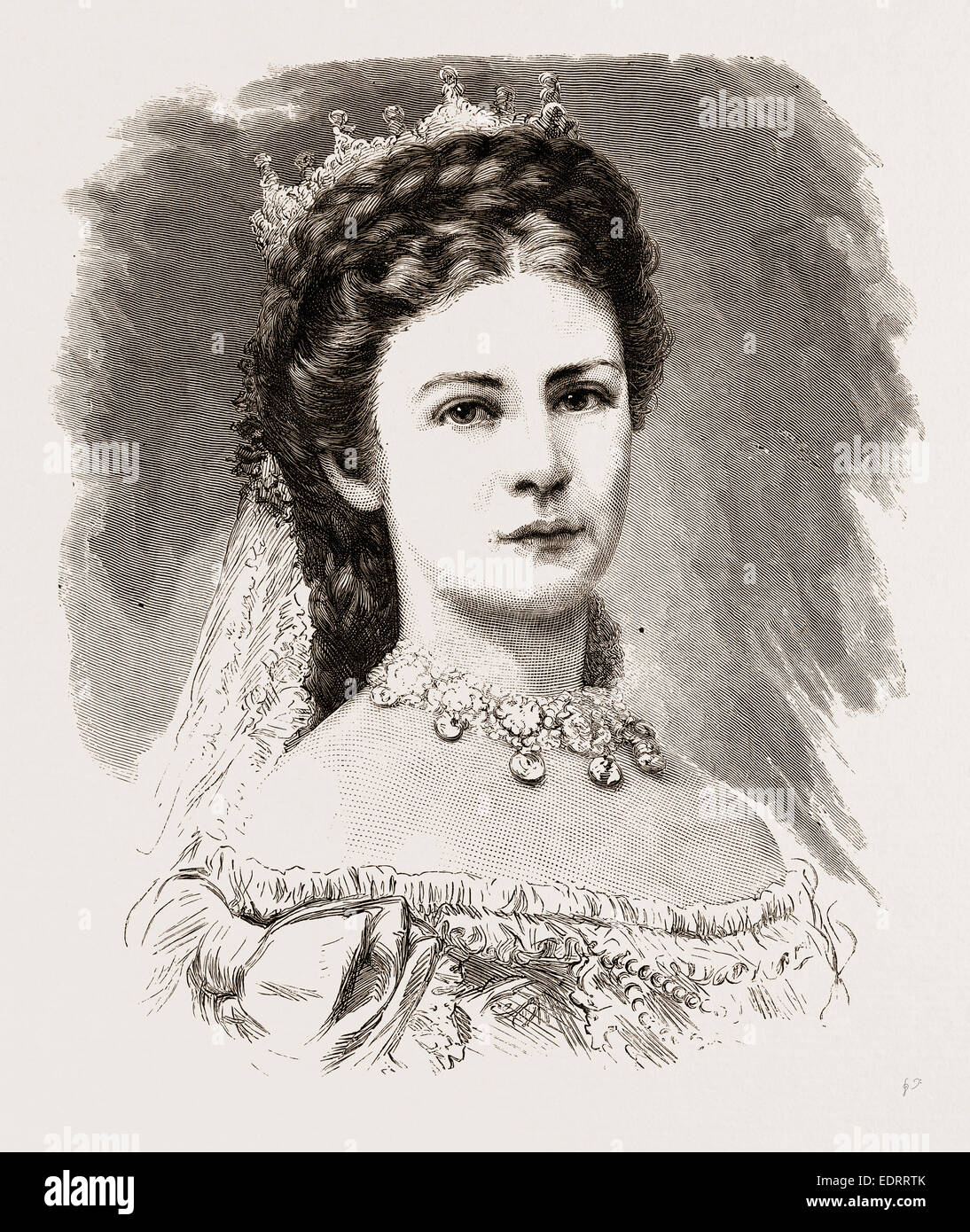 H.I.M. ELIZABETH AMÉLIE EUGENIE, EMPRESS OF AUSTRIA, 1876 Stock Photo