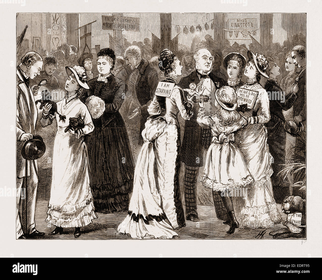 BAZAAR AT THE 'STAR AND GARTER,' RICHMOND, IN AID OF THE NATIONAL ORPHAN HOME, LONDON, UK, 1876 Stock Photo