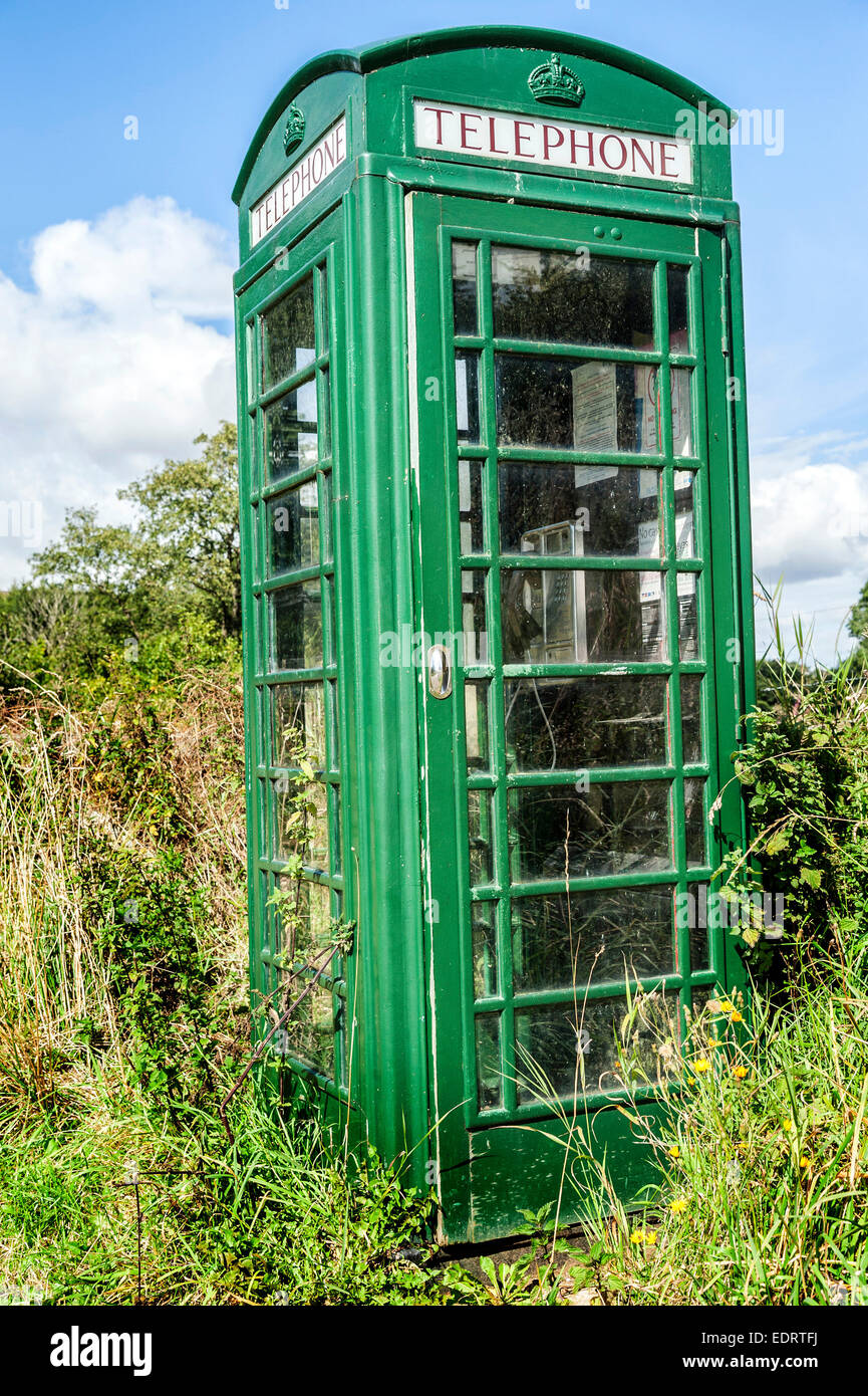 A green telephone box at Fangdale Beck Stock Photo