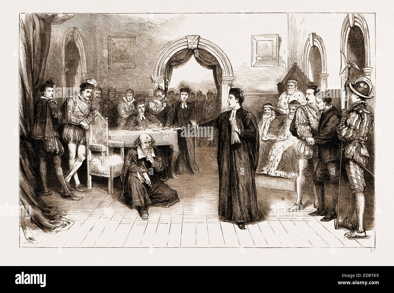 THE TRIAL SCENE FROM THE "MERCHANT OF VENICE" AS PERFORMED AT OXFORD BY  MEMBERS OF THE PHILOTHESPIAN CLUB, UK, 1883 Stock Photo - Alamy
