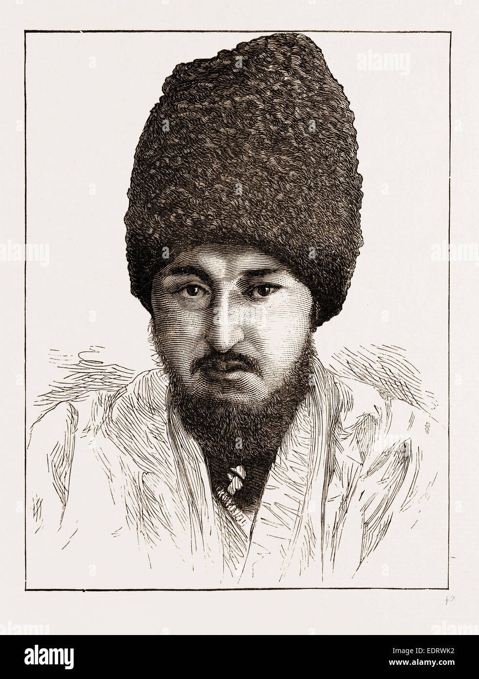 SEYD-MUHAMMED-RACHIM-BOGADUR, KHAN OF KHIVA UZBEKISTAN, ENGRAVING 1873 Stock Photo