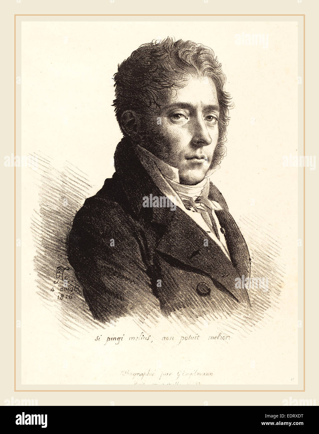 Anne-Louis Girodet de Roussy-Trioson (French, 1767-1824), Coupin de La Couperie, 1816, lithograph Stock Photo