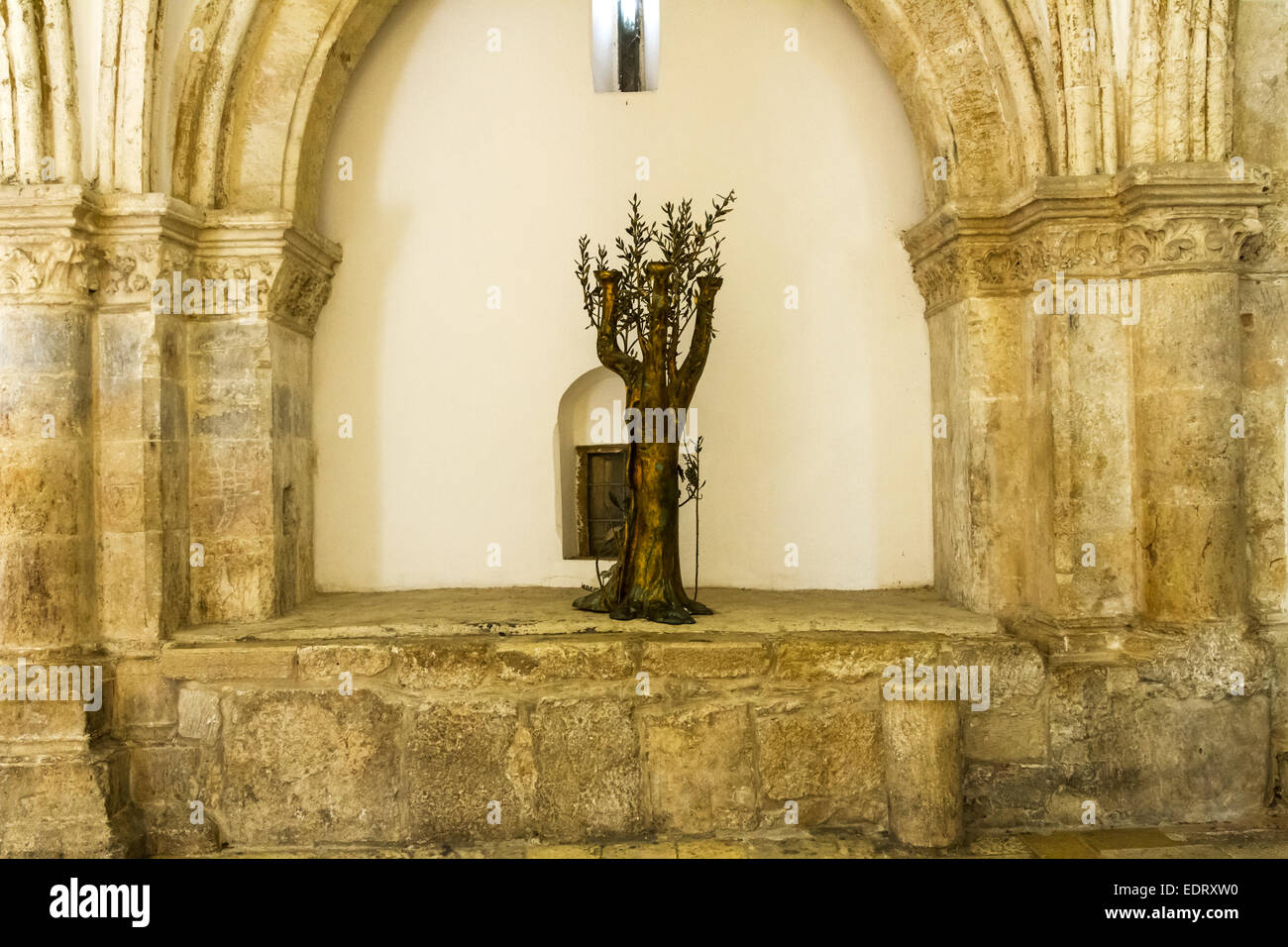 Cenacle (Room of the last supper) So according to tradition is this the place, where Jesus and his disciples held the Passover f Stock Photo