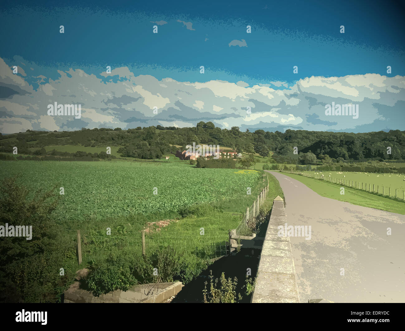 View Towards Eaton Dovedale, Seen here from a footpath and road which connects the farm to the